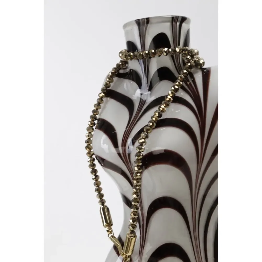 Vintage Murano Style Art Glass Zebra Swirl Female Torso Bust Form Large Vase